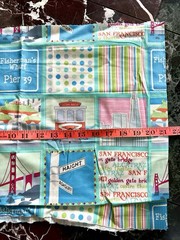 SAN FRANCISCO CITY SIGNATURE FABRIC by M’LISS COTTON QUILTING 44″ WIDE 3/8 yd