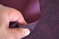 By 1/2 Yd, Plum Leaves on Black Quilt Cotton, RJR, Jinny Beyer Palette/4732,B734