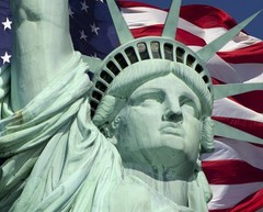 Patriotic Statue of Liberty Fabric 35.5″ X44″ Panel America Flag Cotton David