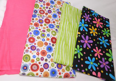 Groovy Flower Fabric Bundle – 100% Cotton – 4 Fabrics – 1 (1/2 Yard), 3 (1 Yard)