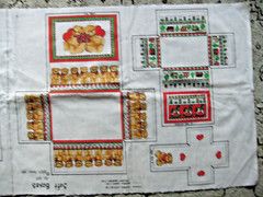 fabric panel 607 Christmas Patch Press CUT-OUTS 1981 uncut /X-Mas SockBoxes