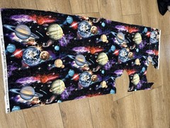 Solar System cotton fabric Elizabeth Studios black space stars planets