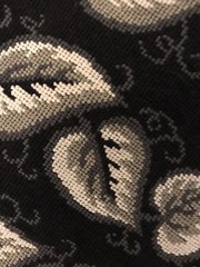 Tapestry Style Upholstery Material 1yd15inches /52” Wide Grey/Black Leaves New