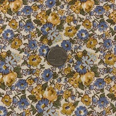 OOP Feedsack VC 1930 Floral Fabric By Windham Blue Golden Yellow Green White BTY