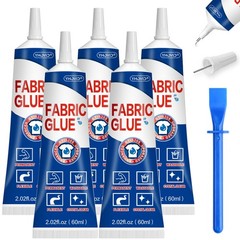 5x 60ML Fabric Glue Clear Permanent Washable Liquid Stitch for Clothes Patches