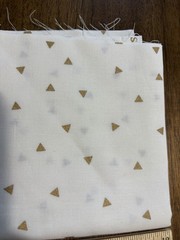 Two 1/4-yard pieces fabric Off-White Gold Polka Dot Triangle