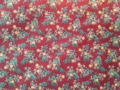 Touch of Baltimore Cotton Fabric 44×40″ Red Floral Calico for Henry Glass 8186