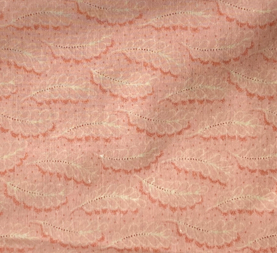Cotton Fabric Light Pink Feathers 35″ x 44″ Width **AS IS**