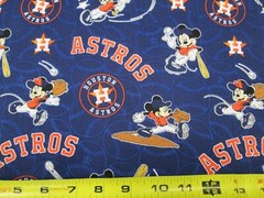 HOUSTON ASTROS MLB DISNEY DESIGN 100% COTTON 1 YD PIECE BRAND NEW COLORS DESIGN