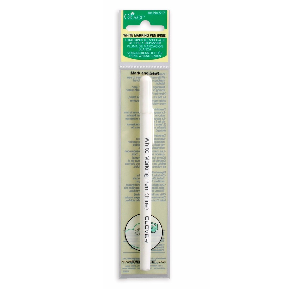 Clover White Marking Fine Pen (517) 1 Count (Pack of 1),