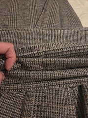 100% Wool Gray Plaid Fabric/Pillows, Crafts, Home Dec USA Made BTY