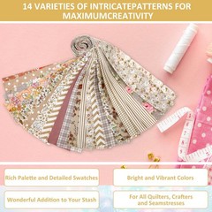 42 PCS Jelly Roll Fabric Strips Soft Cotton PreCut Quilting Bundles Kit