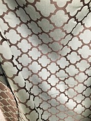STONE BLUE BROWN Trellis Brocade Upholstery Drapery Fabric (54 in.) Sold BTY