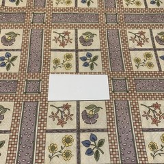 Vtg Floral Fabric By Debbie Mumm For SSI Grid Pattern Muted Lavender Cream BTHY