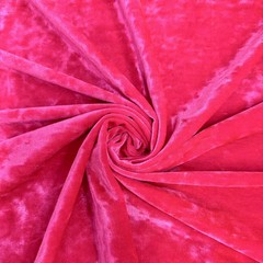 Samantha HOT PINK Polyester Stretch Crushed Velvet Fabric by the Yard for Bows,
