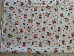 VTG Holiday Current Critters FABRIC Springs Mills BTFQ 18×23″ Cute Bunny Raccoon