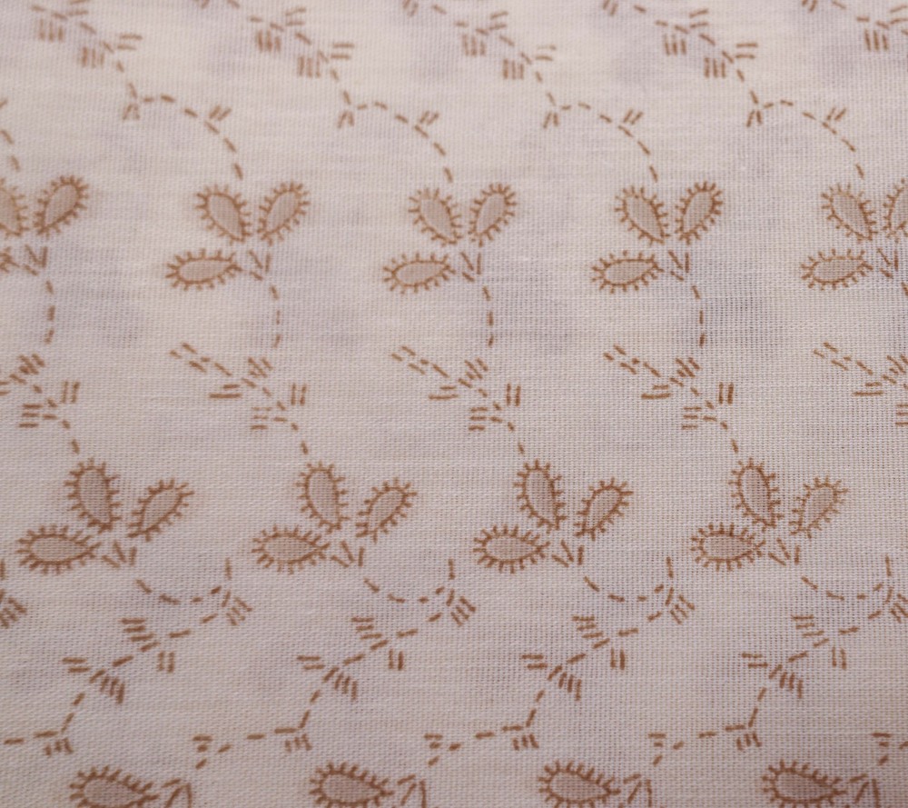 #2 Cream & Gold Cotton Print- 5 yds 4”