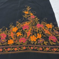 Printmaker International 45 Inch x 116 3.2 Yards Large Black Red Floral Pattern