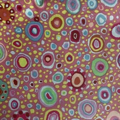 Roman Glass Salmon Pink Coral Multicolored Geometric Circles Kaffe Fassett 1.5 Y