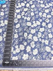Vintage Flower Printed Denim