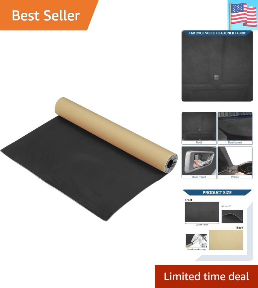 Self Adhesive Headliner Fabric W/Foam Backing Interior Trim DIY Roof Repair R…