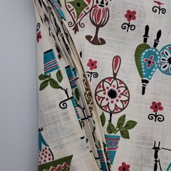 180×35 Cotton Vintage Mid Century Fabric Unbranded Sewing Notions Antique Motifs