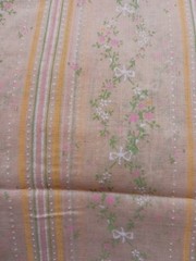 Creamcile Orange Sheer Fabric Flocked 30″ X 44″ Vintage Striped Floral Columns