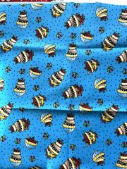 Mary Engelbreit Cranston 2010 Bowls of Cherries Blue Cotton BY HALF YARD 18″x44″