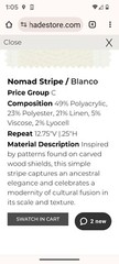 Martyn Lawrence Bullard Nomad Stripe Blanco Sheer Fabric 83″X 127″
