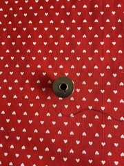 Valentine, Fat Eighth, Red with White Hearts 9” x 22” (cotton)