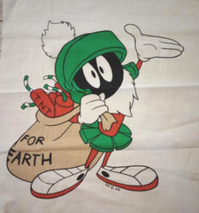 looney tunes marvin christmas fun fabric large piece 12 x 12 inch