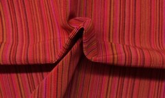 KNOLL TEXTILES STRAIE STRIPE BLUSH PINK ORANGE EPINGLE VELVET FABRIC 1 YARD 53″W