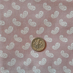 2 YDS Quilting Cotton Fabric Chantilly Rose by Qualitex Dusty Pink Tiny Paisley