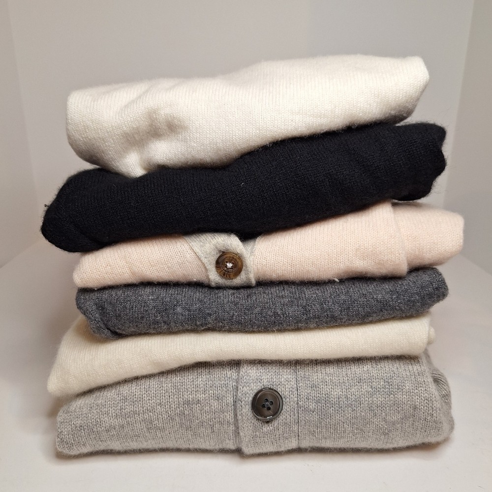 100% Cashmere Sweaters Lot of 6 Flawed Crafters Neutrals Minimalist Fabric DIY