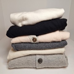 100% Cashmere Sweaters Lot of 6 Flawed Crafters Neutrals Minimalist Fabric DIY