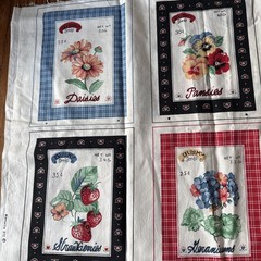 Vintage Wamsutta Decorative Basket And Seed Packets Cotton Craft Panel 36×44