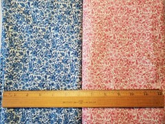 Tiny Miniature Floral Cotton Fabric Lot of 2 Coordinating 3 Yards Doll House