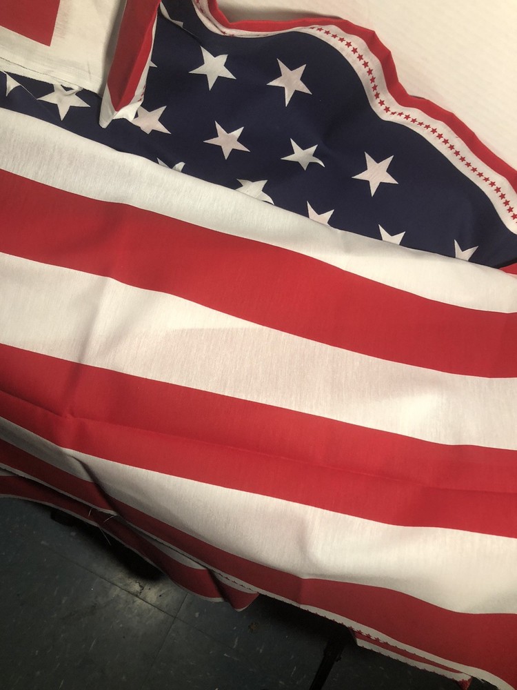 AMERICAN FLAG FABRIC*APPROX. 2 YDS*2 COMPLETE FLAGS*60″ WIDE