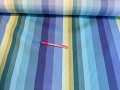 Richloom Solarium blue teal stripe Printed Polyester Outdoor Fabric by the yd