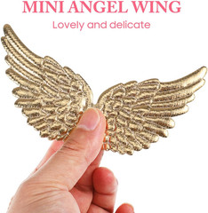 12Pcs Angel Wings, Gold Mini Angel Wings for Crafts Decor, Small Fabric Patch fo