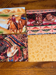 8 Fat Quarters – Assorted Western Cowboys Out West Horses Rodeo Fabric