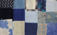 5 lb 14 oz Box of Assorted Fabric Scraps – Various Shades of Blue FSBTB127