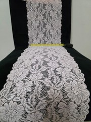 Italian Floral Pattern Nude Lace Fabric 16ft Soft Elastic Elegant Bridal Decor