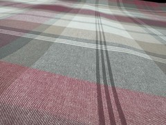 Large Scale Plaid Cotton Upholstery Fabric Tan Red Sage Green BTY #61