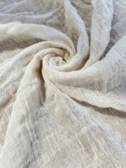 Cotton Gauze Organic Crinkle Cheesecloth Fabric By 2 Yards Undyed / 70 inches