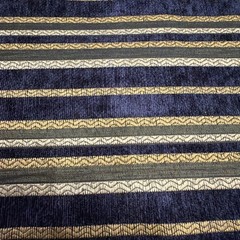Heavy Jacquard Upholstery Fabric Striped Navy/Gold/Cream 60”x35”