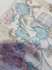 40s 50s Floral Motifs Cotton Fabric 36.5″w X 1.1yds Feedsack Style STAINED