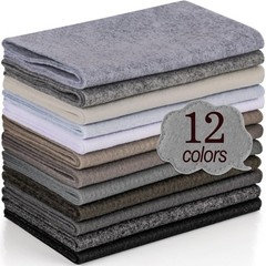 12 Rolls 8″x35″20.5x90cm 1.4mm Thick Soft Felt Fabric Sheet 12 Assorted Black…