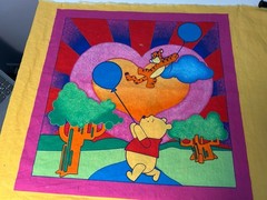 Winnie Pooh Tigger Love Rainbow Fabric Pillow 2 Panels Balloon Heart