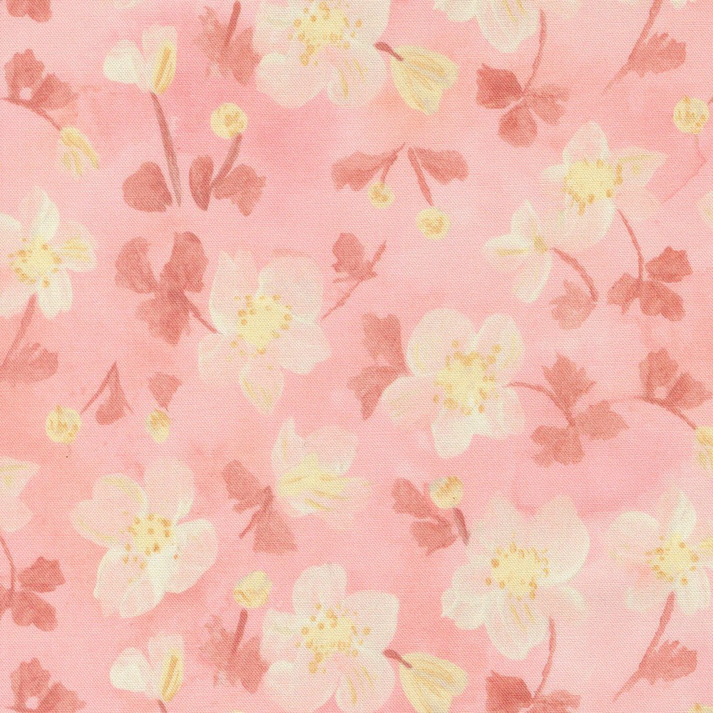 MODA – Sweet Cecily by Janet Clare – Anemone Florals Watercolor – Rose 1/4yd
